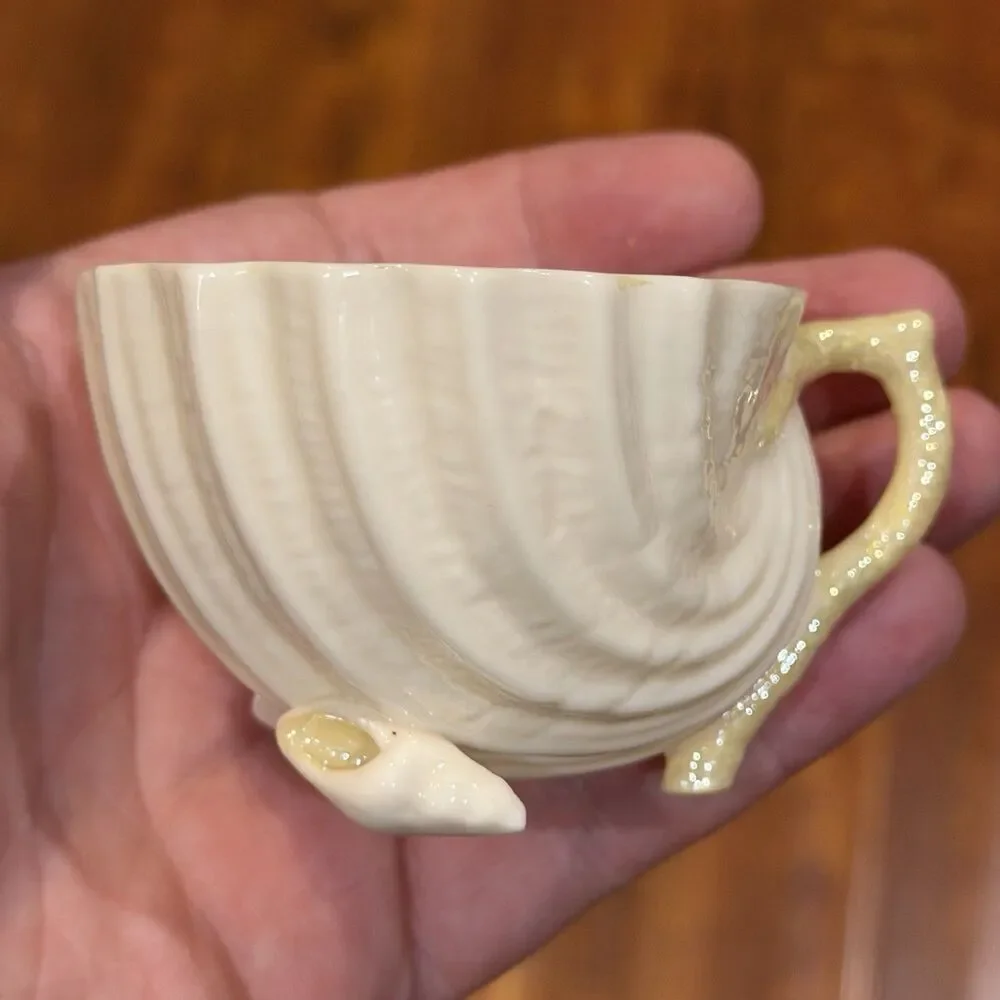 Belleek Neptune 20-Piece Cups, Saucers, Creamer, Sugar Bowl & Limpet Tea Pot Set